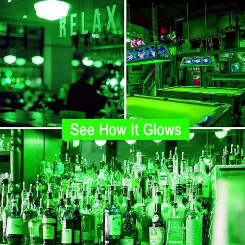 Miniatura 6 de Bombilla LED de color verde, bombillas de color verde de 9 W (equivalente a 60 W), bombillas LED verdes A19 con base E26 perfectas para porche