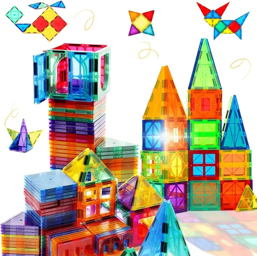 Azulejos Magnéticos Bloques de Construcción para Niños Pequeños, Juguetes Montessori Magnéticos para Niños y Niñas de 3+ Años, Juegos Educativos