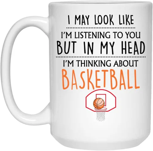 Miniatura 2 de Regalo de baloncesto – Taza divertida para hombres, él, marido, novio, papá, jugador, 11 onzas, color blanco