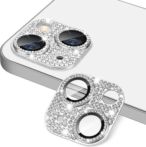 Miniatura 28 de Protector de lente de cámara diseñado para iPhone 12 Pro Max, con diamantes de imitación 3D con diamantes de imitación 9H, vidrio templado, Rosado