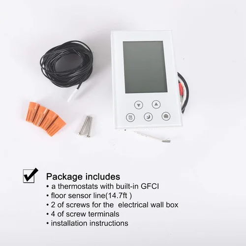 Miniatura 4 de Termostato programable para calefacción radiante bajo el suelo de la casa, controlador de alfombra térmica para el hogar, auto-adaptación AC