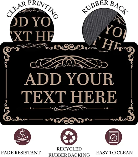 Miniatura 5 de Tapete personalizado de bienvenida para el hogar familiar, tapete personalizado para interiores y exteriores con tu entrada de texto para casa, C