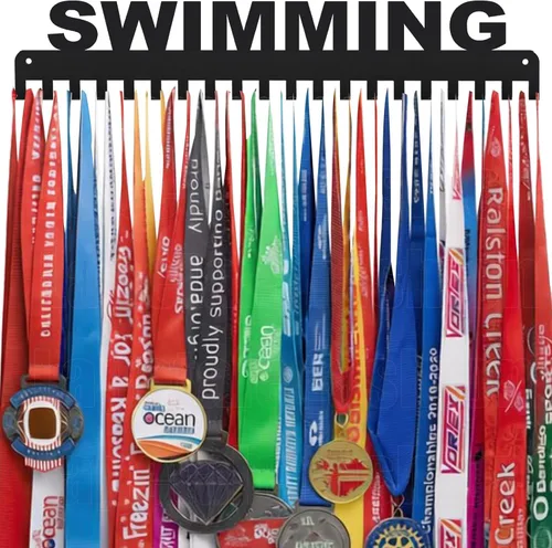 Miniatura 32 de Medal Hanger Display - She Believed She Could She Did - Personalized Medal Holder for Sport Race Runner Sturdy Steel Metal Plaque Over 63 Medals
