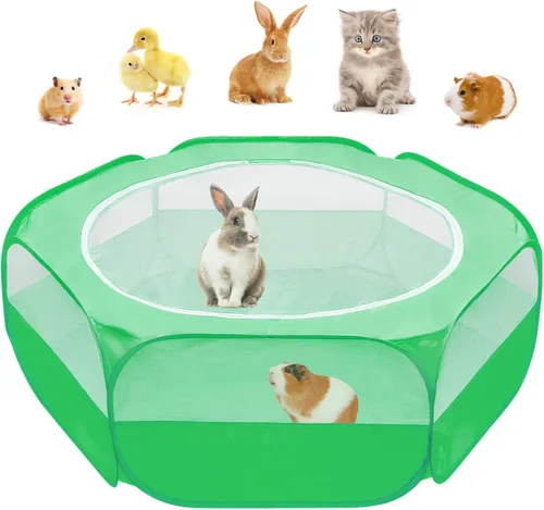 Miniatura 12 de Amakunft Caja de Cría 5 en 1 para Pollitos Pequeños Animales con Estera, Bebedero y Comedero Plegable Tienda de Juego para Pollos y Patos
