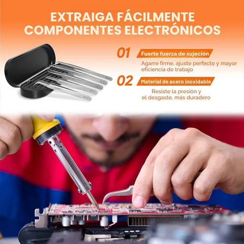 Miniatura 6 de TOWOT Pinzas de precisión, pinzas puntiagudas de acero inoxidable para manualidades, electrónica, soldadura, trabajo experimental, fabricación