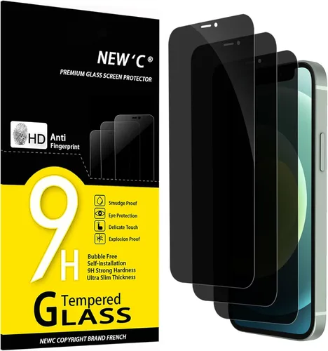 Miniatura 32 de NEW'C Paquete de 3 protectores de pantalla de privacidad para iPhone Air/iPhone 17 Air (6.5 pulgadas), película de vidrio templado antiespía