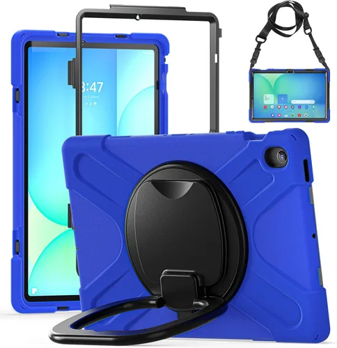 Miniatura 116 de 360 Rotation Case for Galaxy Tab ActivePro/Tab Active4 Pro/Active 5 Pro 10.1" Sturdy Cover Rotate Ring Stand Shoulder Carrying Strap Hand Strap
