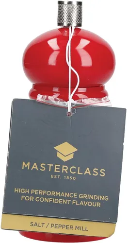 Miniatura 5 de MasterClass - Molinillo de pimienta o molinillo de sal con tapa intercambiable, plástico, rojo, 4.7 in