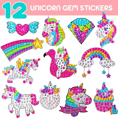 Miniatura 3 de Blue Squid Kits de Arte de Diamante para Niños – Unicornio - Juego de Regalo DIY 5D de Arte de Gemas Divertido y Fácil para Llaveros, Adhesivos