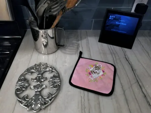 Miniatura 4 de Caroline's Treasures CK4152PTHD Husky Siberiano #2 - Juego de soportes para ollas de cocina resistentes al calor, almohadillas calientes para horno