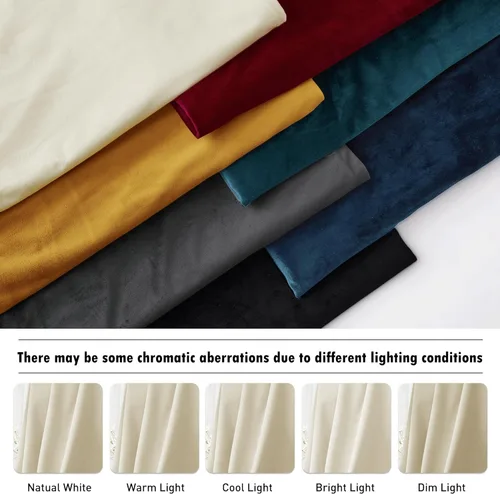 Miniatura 7 de RYB HOME - Cortinas de terciopelo beige, cortinas decorativas resistentes con pestaña trasera, cubierta de privacidad para oscurecer habitación