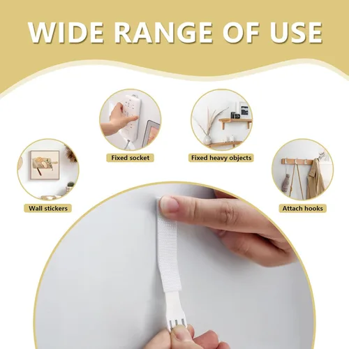 Miniatura 3 de Tiras medianas para colgar cuadros, cinta adhesiva de gancho y velcro, colgador de cuadros sin daños, tiras adhesivas impermeables para colgar