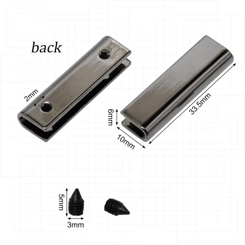 Miniatura 2 de GORGECRAFT Juego de 6 puntas de cinturón de metal negro con punta de extremo de hebilla de tornillo para correa de 1/8 pulgadas, 1 pulgada de largo