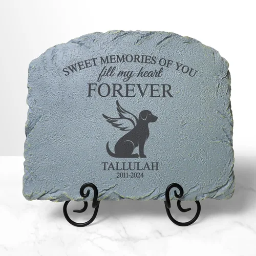Miniatura 3 de Let's Make Memories Piedra conmemorativa personalizada para mascotas Forever Friend - Perro - Marcador de jardín de condolencias Perro - Angel
