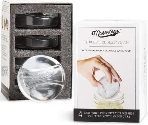 Miniatura 7 de Masontops Pickle Pebble - Pesos de fermentación de vidrio - Juego de pesas para encurtidos y fermentación - Tamaño de boca pequeña para kit