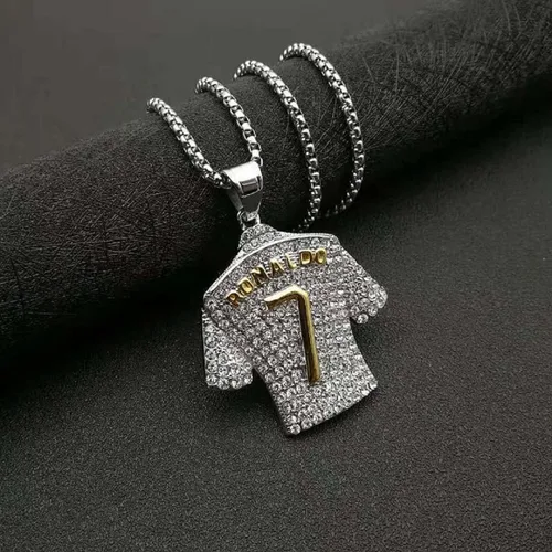 Miniatura 3 de Colgante de Camiseta de Fútbol Número 7, Collar de Fútbol de Camiseta No. 7 para Hombres, Collar de Fútbol de Número Dorado Plateado Joyería