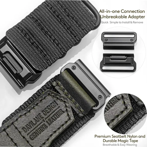 Miniatura 5 de Compatible With Garmin Watch Band, Leather Watch Band Sports Strap For Green