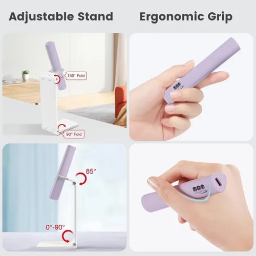Miniatura 6 de YTD Likomey Lámpara LED UV de mano para esmalte de gel, mini luz de uñas púrpura de secado rápido con soporte plegable, recargable inalámbrico
