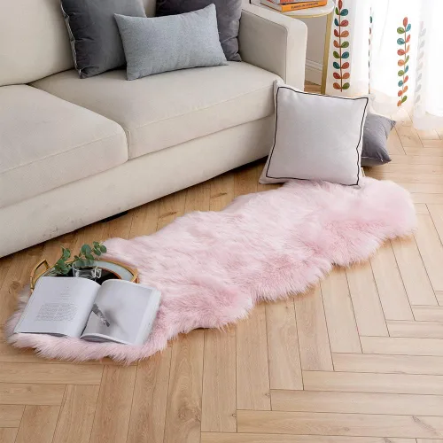 Miniatura 36 de Carvapet Funda de Silla de Piel de Oveja Sintética Suave de Lujo Cojín de Asiento Alfombras de Área de Piel Sintética Suave para Dormitorio, 2 pies