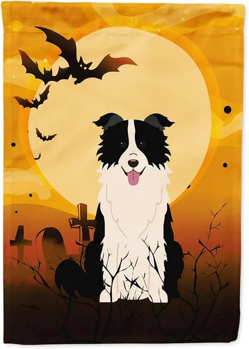 Miniatura 213 de Caroline's Treasures BB4307GF - Bandera de Halloween Airedale para jardín, bandera decorativa para patio exterior, obras de arte de patio, macizos
