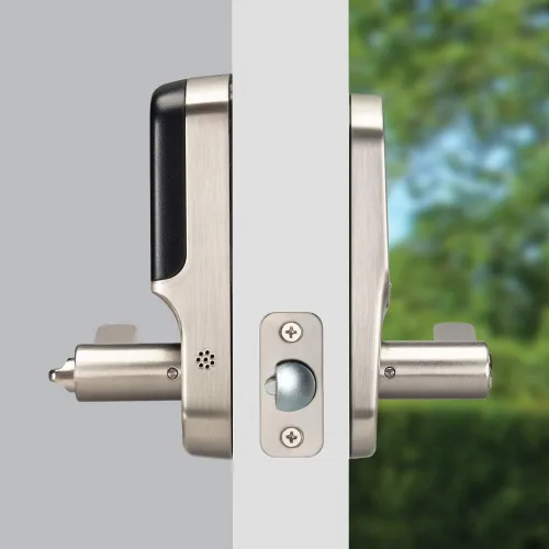 Miniatura 3 de Yale Assure - Manija electrónica de puerta con pantalla táctil, teclado no conectado de níquel satinado que proporciona entrada sin llave con código