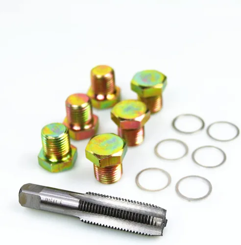 Miniatura 3 de M15 x 0.059 in tapón de drenaje de aceite Kit de reparación de roscas de aceite Tornillos herramienta de reenhebrado
