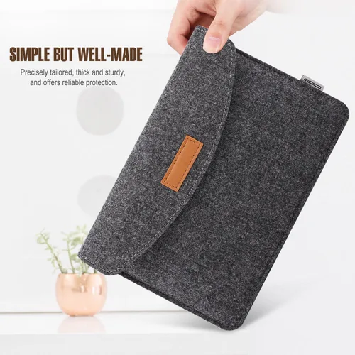 Miniatura 4 de MoKo Bolsa de 7-8 Pulgadas, Funda Protectora de Feltro para Tablet Portátil Compatible con iPad Mini (A17 Pro) 8.3" 2024, iPad Mini 6/5/4/3/2/1, Gris