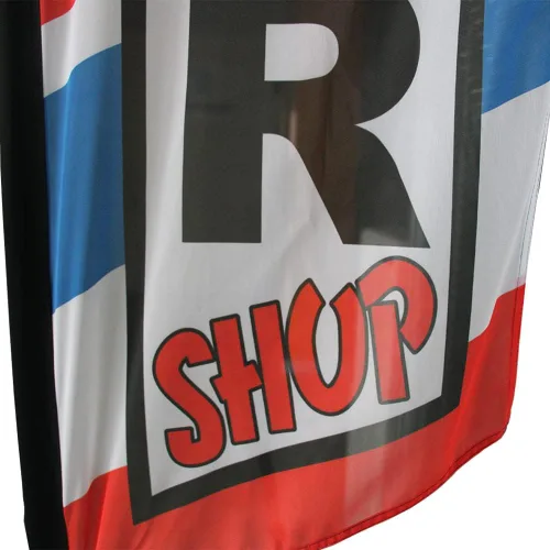 Miniatura 2 de Bandera de plumas de playa de poliéster hecha punto diseño personalizado bandera promocional de Swooper de 11.2 pies sin postes y base Micheladas