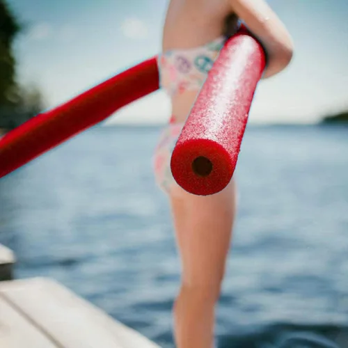 Miniatura 4 de Fideos flotantes de espuma para piscina de 60 pulgadas, fideos de piscina de espuma hueca, fideos gruesos para flotar en la piscina de natación, Rojo