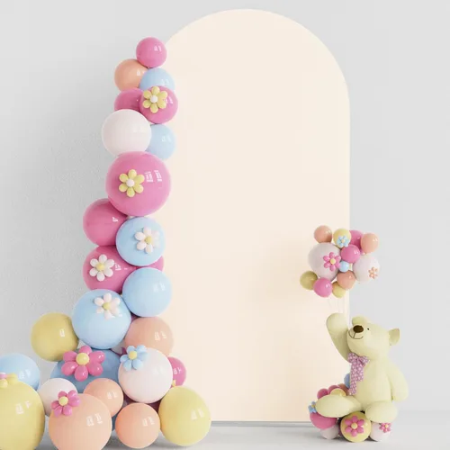 Miniatura 15 de Soporte de arco de boda Putros de 7.2 pies beige con forro de spandex ajustado y parte superior redonda Chiara para cubrir soportes de telón