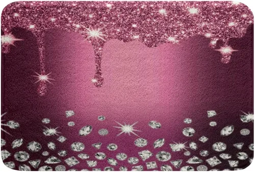 Miniatura 25 de Feelyou Alfombras de baño con lazo coquette de 16 x 24 pulgadas, tapetes de baño Leopared con lazos para niños, adolescentes y adultos con purpurina