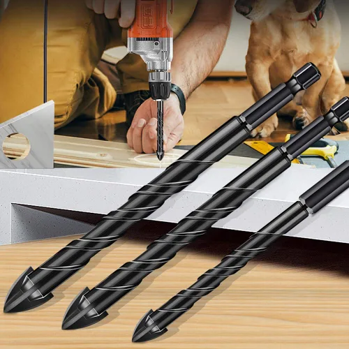 Miniatura 6 de 10 piezas de brocas de mampostería negras de 3 mm, juego de brocas de hormigón de 1/8” para azulejos, ladrillo, plástico y madera, punta de carburo