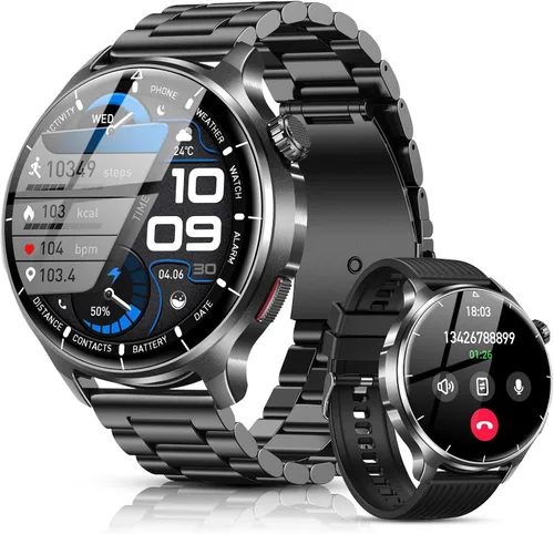 Miniatura 9 de Reloj inteligente para hombre, monitor de fitness HD de 1.52 pulgadas con presión arterial SpO2, monitor de sueño de frecuencia cardíaca, 110 modos