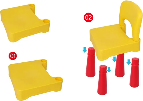 Miniatura 8 de burgkidz Silla de plástico para niños de 2 a 4 años, silla pequeña para niños y niñas, muebles Montessori ligeros y duraderos para leer/comer/jugar