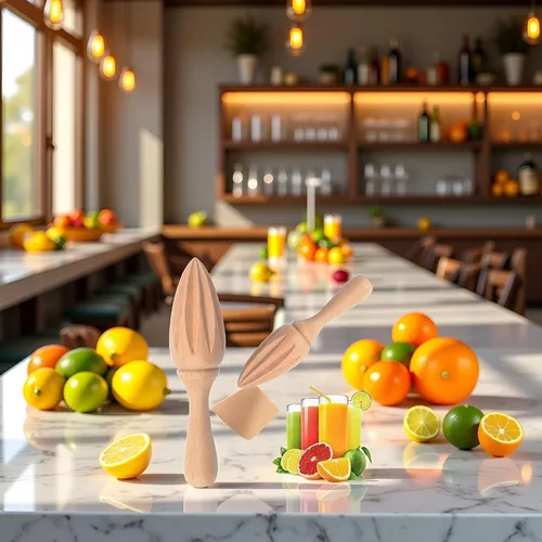Miniatura 6 de Exprimidor de cítricos de madera – Escariador manual de mano de limón/naranja Herramienta exprimidora de frutas portátil para el hogar, cafetería