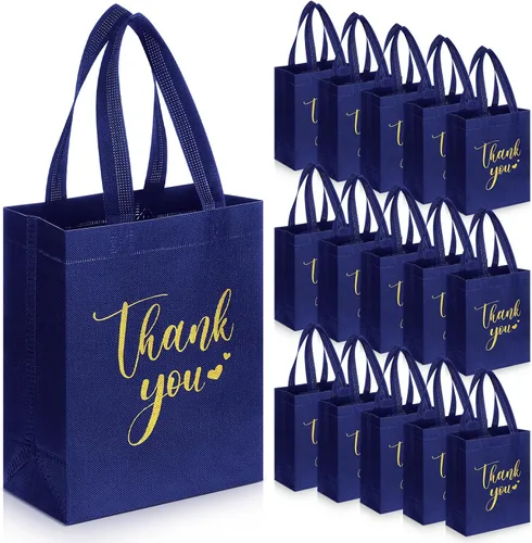 Miniatura 10 de Sweetude 30 Bolsas de Regalo de Agradecimiento con Asas a Granel Bolsa de Dulces Reutilizable No Tejida Plegable Bolso de Mano para Regalos