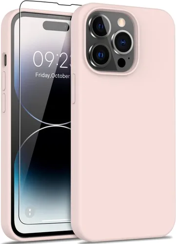 Miniatura 33 de bemal Funda para iPhone 14 Pro con protector de pantalla, silicona líquida de ajuste delgado, forro de microfibra suave, diseñada para mujeres