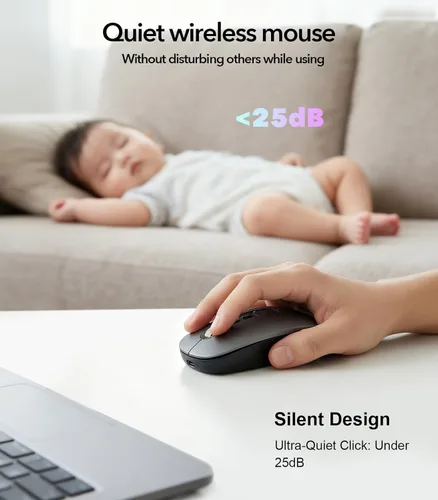 Miniatura 4 de Ratón inalámbrico AI con grabadora de voz y audio, mouse Bluetooth inalámbrico para MacBook/PC/portátil, diseño silencioso, USB-C recargable de 2.4