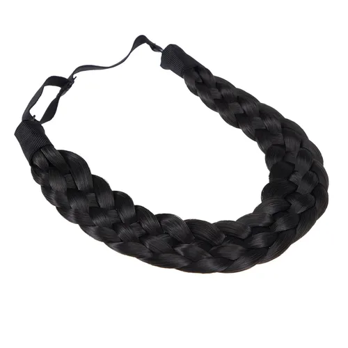 Miniatura 23 de Diadema de pelo sintético de 5 hebras trenzadas, clásicas, gruesas, anchas, trenzadas, elásticas, multicolor, accesorios de belleza para el cabello