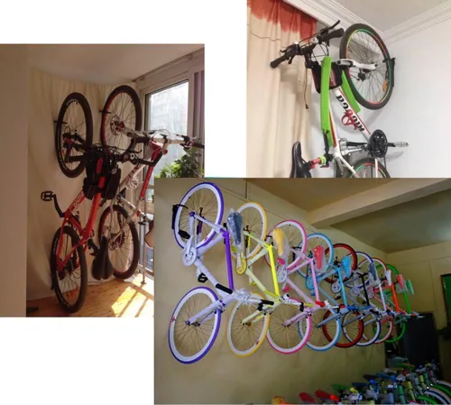 Miniatura 6 de Dirza Soporte para Bicicletas de Pared para Garaje Colgador para Bicicletas Ganchos para Bicicletas Almacenamiento de Bicicletas Sistema Vertical