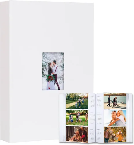 Miniatura 11 de Álbum de Fotos 4x6 360 Fotos con Espacio para Escribir Cubierta de Cuero con Ventana Frontal, Álbum de Imágenes 360 Fotos Libro de Álbum de Fotos