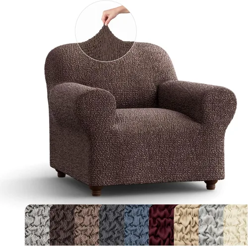PAULATO BY GA.I.CO. - Funda para silla - Funda para sillón - Funda desmontable para sillón - Funda de tela de algodón - 1 pieza, protector de Marrón