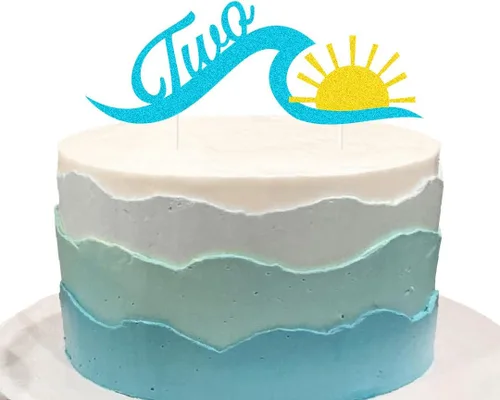 Miniatura 3 de Wave One - Suministros para fiesta de cumpleaños, decoración de pastel de olas de surf para decoración de fiesta de olas (una)