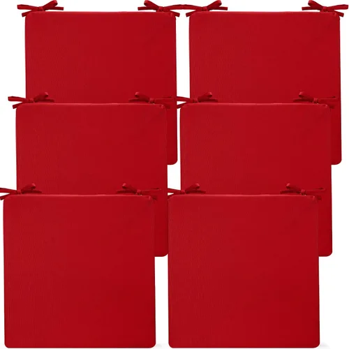Miniatura 11 de Preboun Paquete de 6 Cojines para Sillas de Exterior 19" x 19" x 3" Patio Impermeables Resistentes a la Decoloración Cojines de Asiento con Lazos