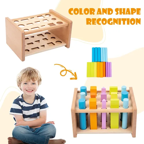 Miniatura 4 de Juguetes Montessori a juego de formas – Juguetes de clasificación de formas de madera para niños de 1 a 3 años – Juguete educativo para preescolares