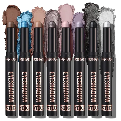 Miniatura 10 de LANGMANNI Juego de Regalo de 8 Barras de Sombra de Ojos en Crema Suave y Tersa, Color Tierra Mate + Barra de Contorno de Color Metal Brillante
