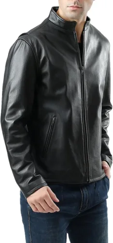Miniatura 4 de BGSD Chaqueta de cuero para motocicleta urbana para hombre