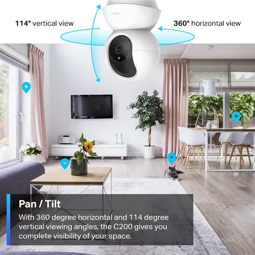 Miniatura 3 de TP-Link Tapo - Cámara de seguridad con inclinación para monitor de bebé, cámara para mascotas con detección de movimiento, 1080P, audio Blanco