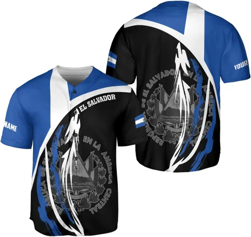 Miniatura 11 de Personalizado El Salvador Camiseta De Béisbol, Camisa Personalizada Hombres Orgullosos Camisetas De La Bandera De El Salvador, Camisas Del Salvador