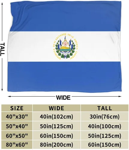 Miniatura 3 de Manta de franela con diseño de bandera de El Salvador, suave y afelpada, acogedora manta de franela para sofá, cálida y decorativa